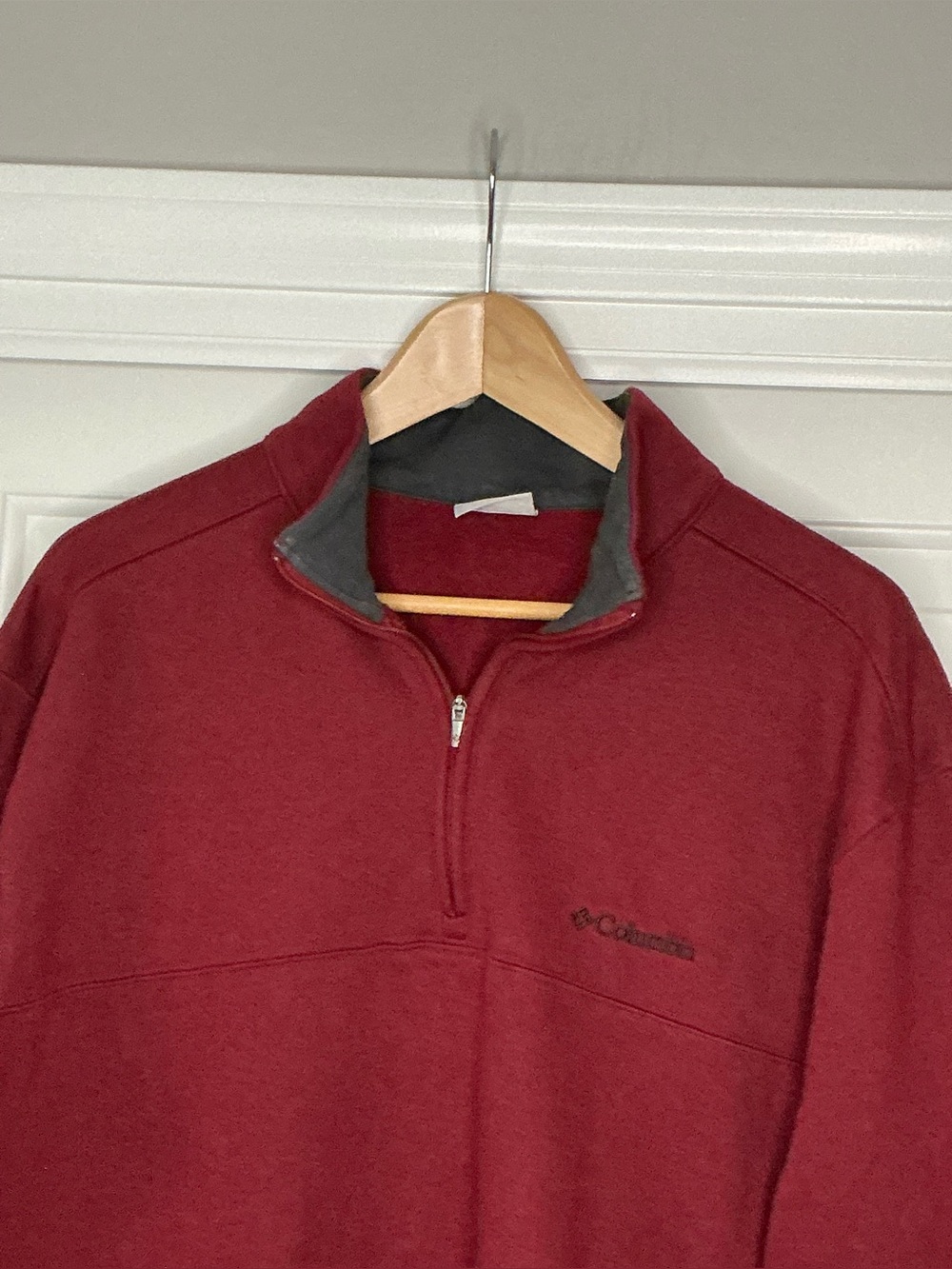 Columbia Men's Hart Mountain ll Maroon Quarter-Zip Pullover Sweatshirt XL - Picture 2 of 14